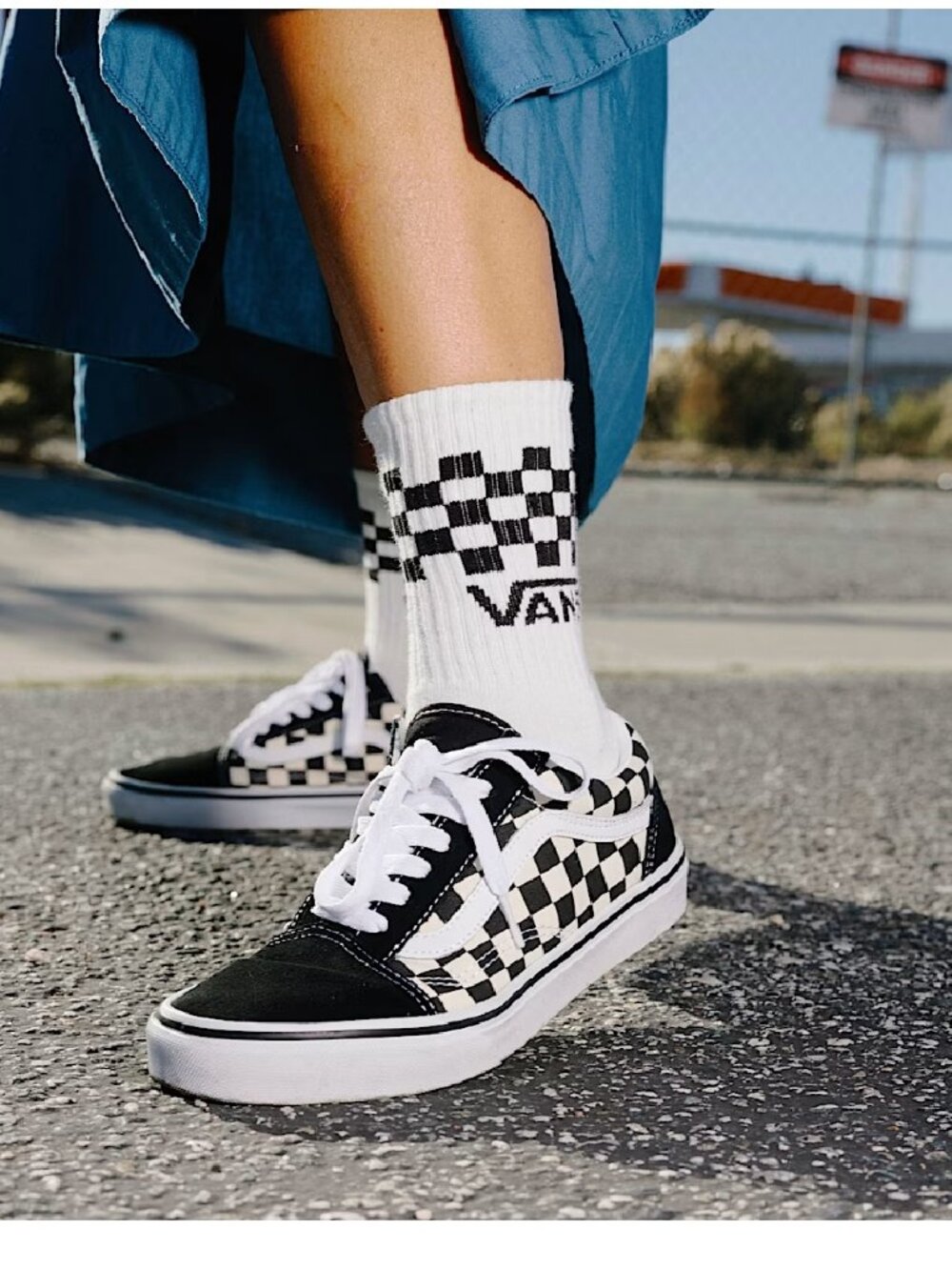 Vans Old Skool Checkerboard Sneakers Black White Classic Skate Shoes